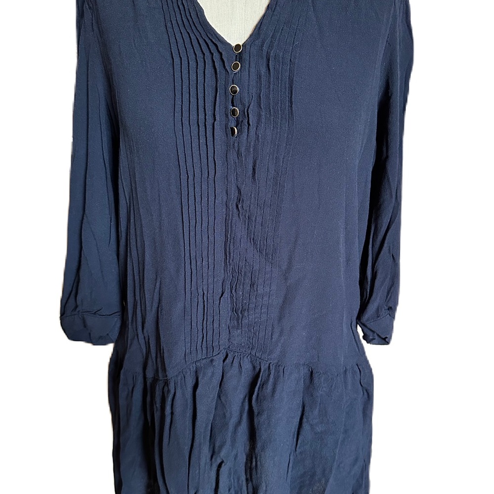Maeve Anthropologie Navy Shirt/Dress With Five Buttons. Size Small